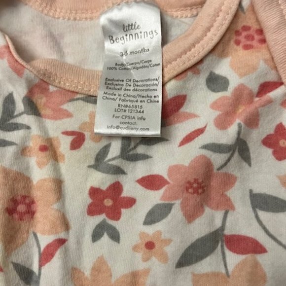 SALE!! 2 for $15 Baby Girls Romper Sleep and Play Bundle 3-6 mos Elephants - Picture 10 of 13